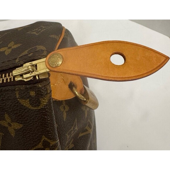 Louis Vuitton Speedy 35 Brown Canvas Monogram LV Satchel Handbag $1700 RP - Picture 4 of 12
